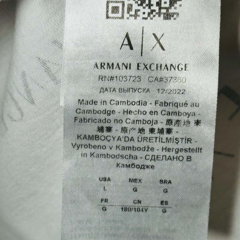 Armani Exchange Men's White Allover Logo Print Polo Shirt Size Large - Picture 4 of 6